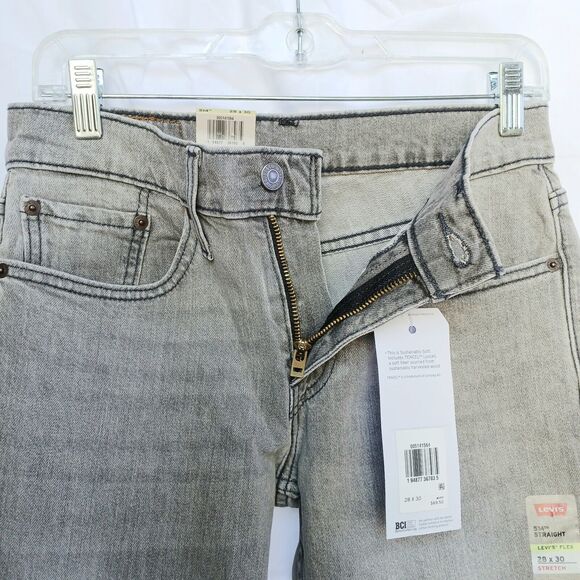 Levi's Flex 514 Straight Leg Men's Stretch Regular Fit Jeans Sz 28x30 Grey Color - Picture 6 of 12